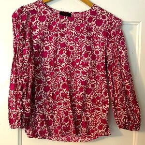 J. Crew Liberty Fabric Ruffle Sleeve Floral Top